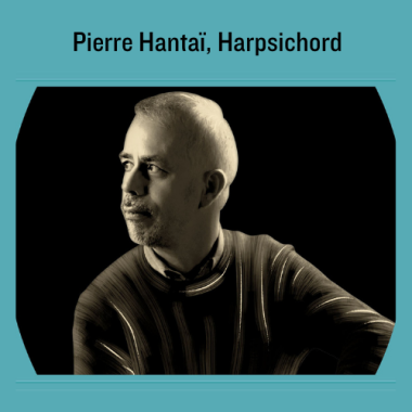 Pierre Hantaï, Harpsichord, black and white image of a white male wearing a sweater 