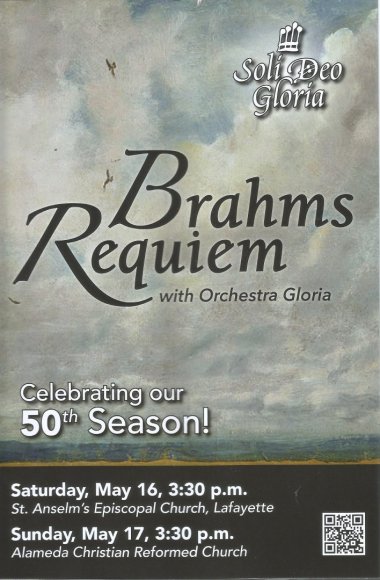 Seascape with words Brahms Requiem Soli Deo Gloria Dates and Times