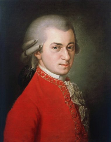Mozart portrait posthumously painted by Barbara Krafft. 1819.  
