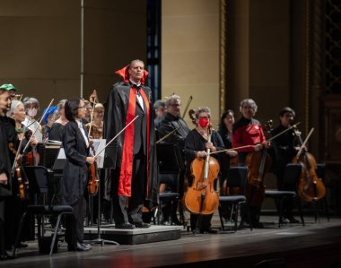 Photo courtesy of conductor Peter Jaffe as Dracula and Symphony San Jose.