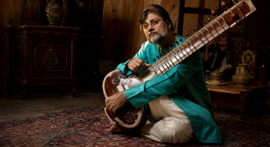Pandit Partha Bose and his sitar