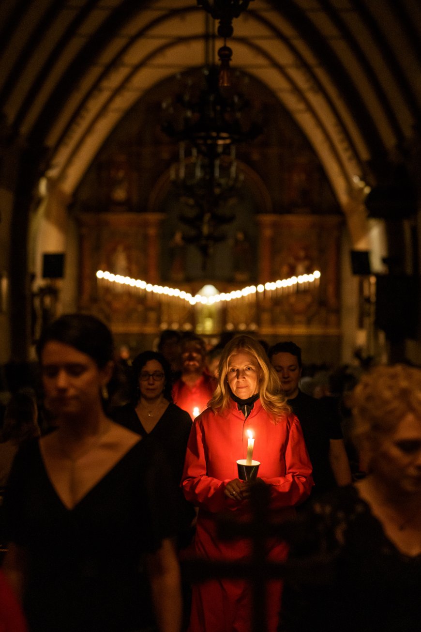 A candlelight processional at the Carmel Bach Festival | Credit: Todd Rosenberg