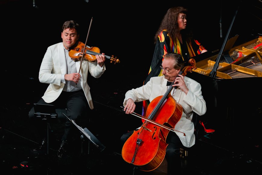 From left - Benjamin Beilman, Wu Han and David Finckel | Credit: Harrison Truong