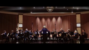 Mandolin orchestra on stage
