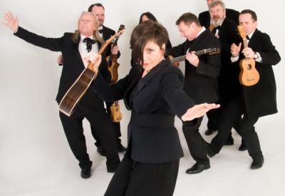 George Hinchliffe’s Ukulele Orchestra of Great Britain performs, Wednesday, April 26, 2023 in Zellerbach Hall. (credit: Courtesy of George Hinchliffe’s Ukulele Orchestra of Great Britain)