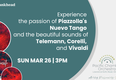 Experience the passion of Piazzolla's Nuevo Tango and the beautiful sounds of Telemann, Corelli and Vivaldi