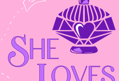 Perfume bottle, flying letter