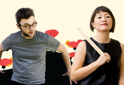 Samuel Adams and Haruka Fujii (holding drumsticks)