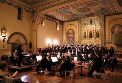 Photo courtesy of Symphony San José Chorale  "Serenade to Music" will be presented in the beautiful Mission Santa Clara with Symphony San José Chorale and musicians of Symphony San José. Elena Sharkova conducting.