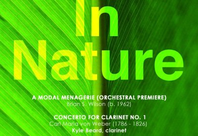 concert poster on green leaf background