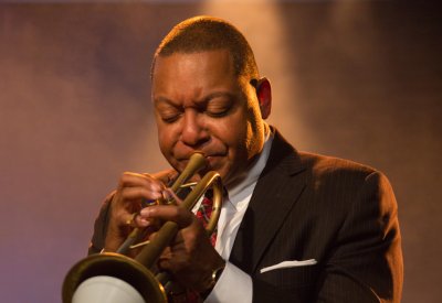 Wynton Marsalis playing the trumpet