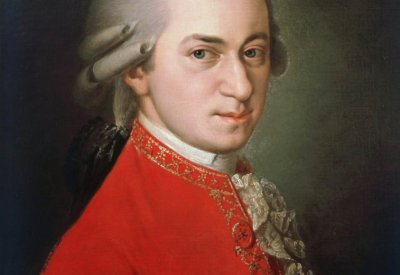 Mozart portrait posthumously painted by Barbara Krafft. 1819.  