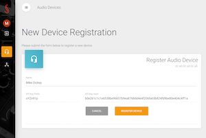 Once the hardware is configured, the next step is to register the device.